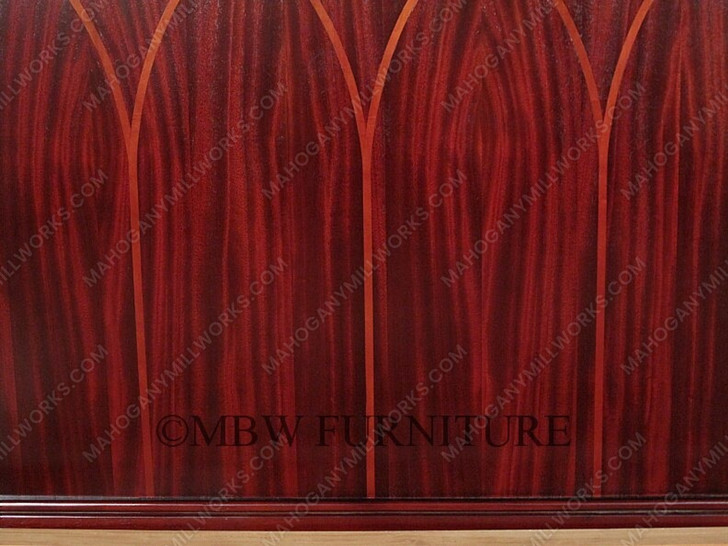 Solid Mahogany Rosewood Inlaid King Panel Bed