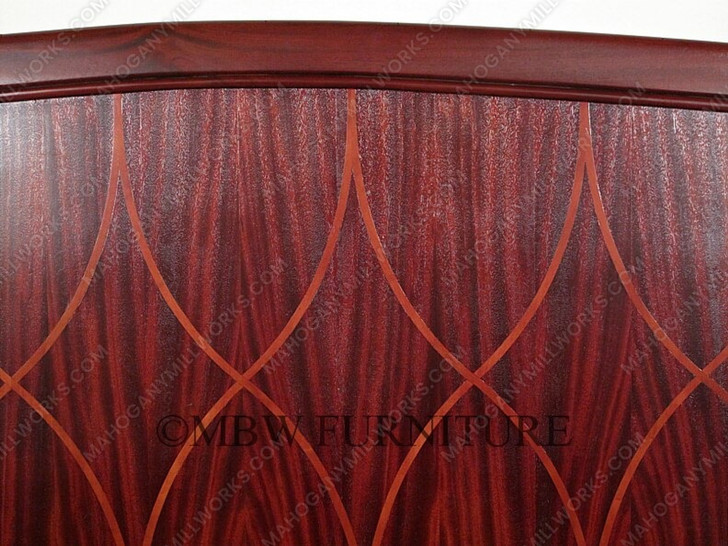 Solid Mahogany Rosewood Inlaid King Panel Bed