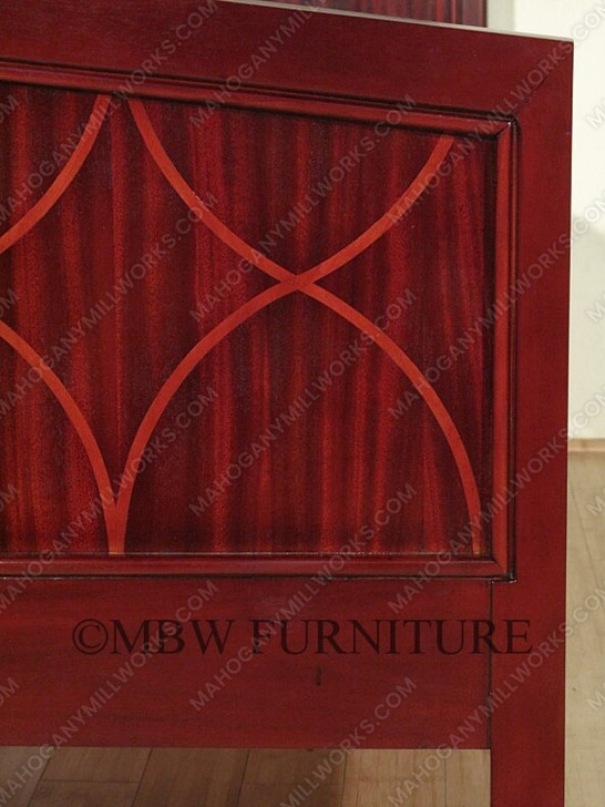 Solid Mahogany Rosewood Inlaid King Panel Bed