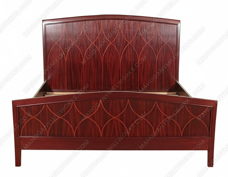 Solid Mahogany Rosewood Inlaid King Panel Bed