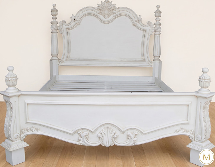 Antiqued White Cottage Bed