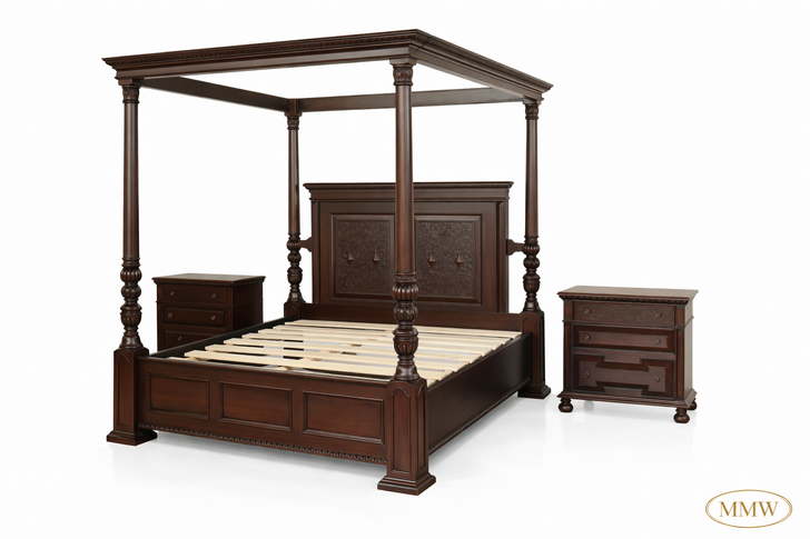 Casablanca Espresso Four Poster Canopy Bed