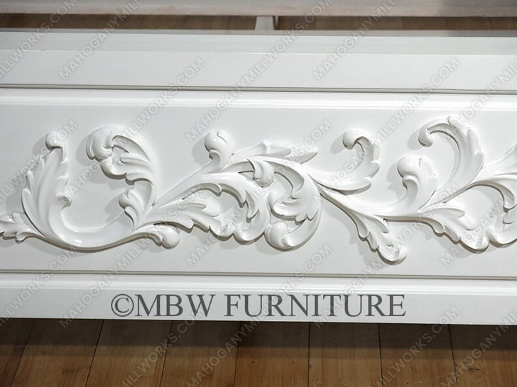 White Carved Four Poster Canopy Bed