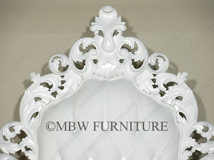 White Carved Four Poster Canopy Bed