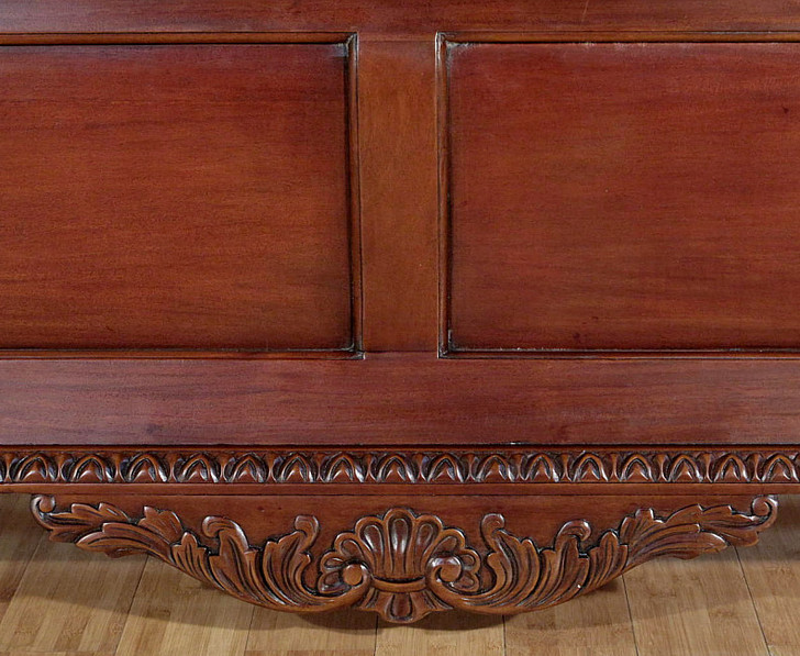 Walnut Baroque Platform Queen Bed