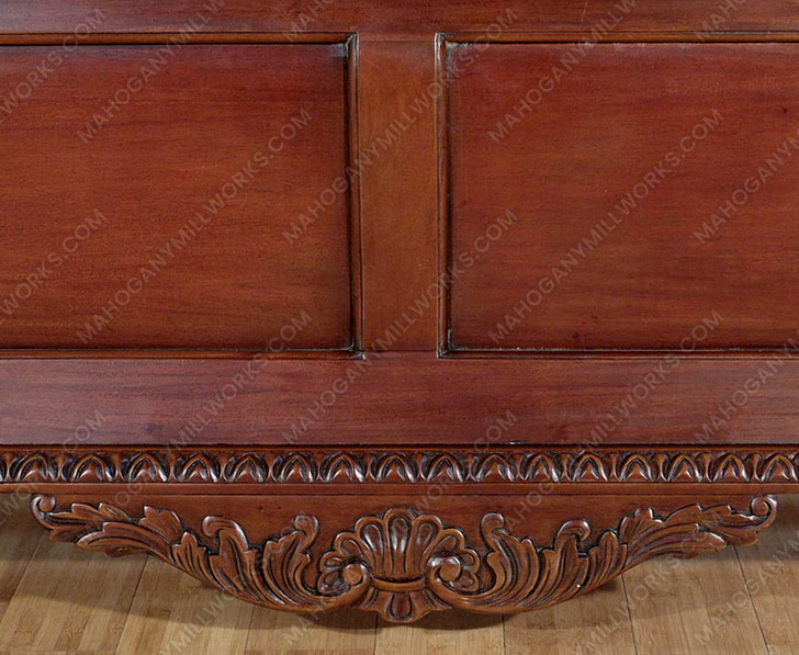 Mahogany Distressed Louis Philippe Manor Sleigh Bed