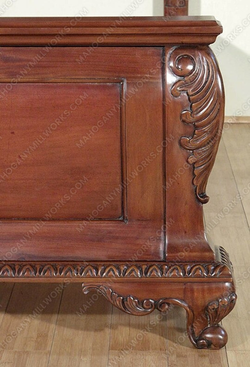 Mahogany Distressed Louis Philippe Manor Sleigh Bed