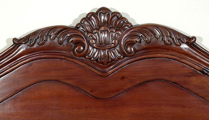 Mahogany Distressed Louis Philippe Manor Sleigh Bed