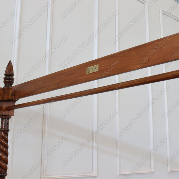Walnut Queen Anne Four Post Canopy Bed