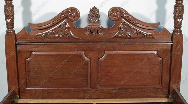 Walnut Queen Anne Four Post Canopy Bed