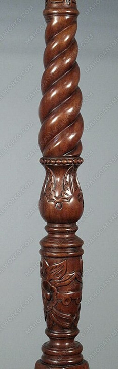 Walnut Queen Anne Four Post Canopy Bed