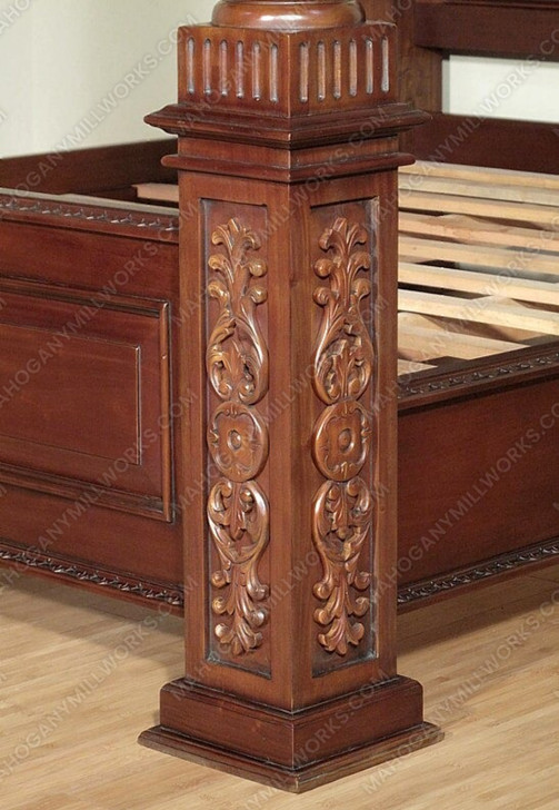 Solid Mahogany Roman Four Post Canopy Bed