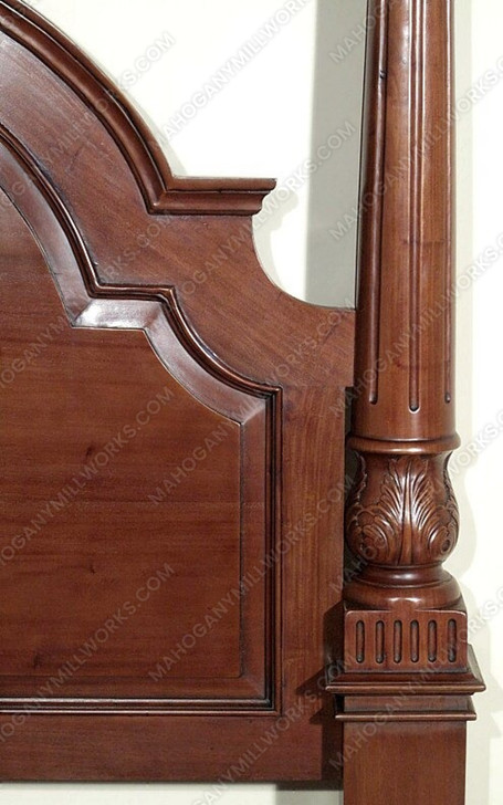 Solid Mahogany Roman Four Post Canopy Bed