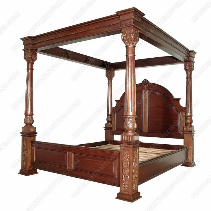 Solid Mahogany Roman California King Poster Bed