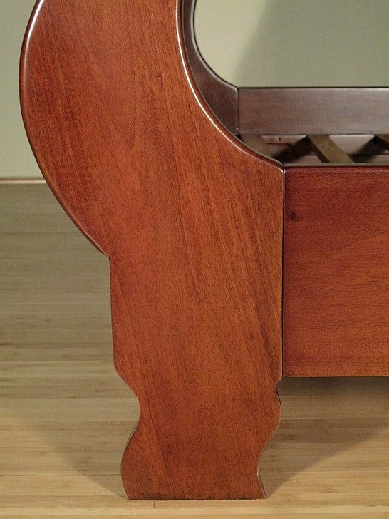 Walnut Victorian Queen Sleigh Bed