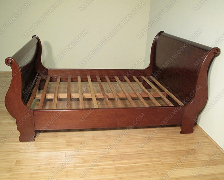 Walnut Victorian Queen Sleigh Bed