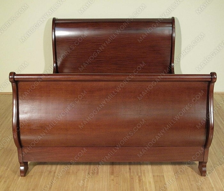 Walnut Victorian Queen Sleigh Bed