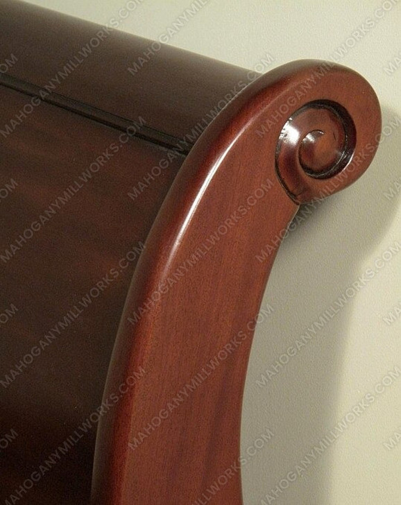 Walnut Victorian Queen Sleigh Bed
