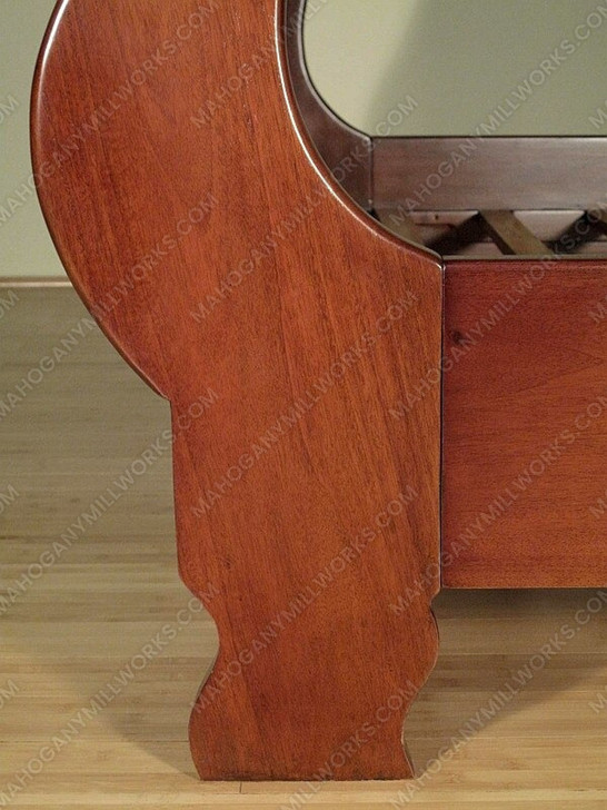 Walnut Victorian Queen Sleigh Bed