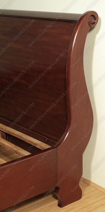 Walnut Victorian Queen Sleigh Bed