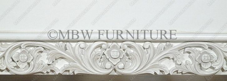 White Gothic Ornate Heavily Carved Bed