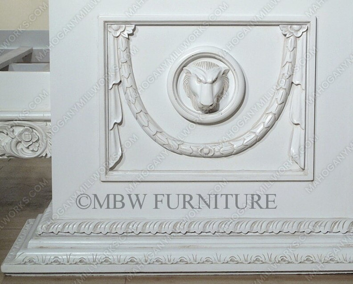 White Gothic Ornate Heavily Carved Bed