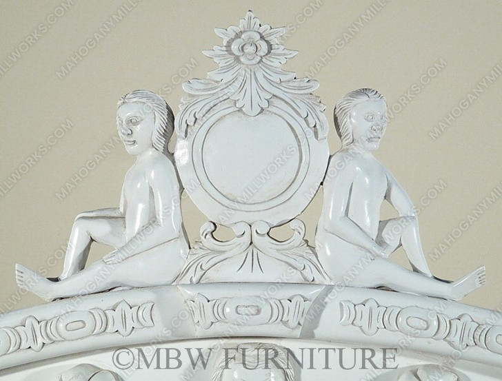 White Gothic Ornate Heavily Carved Bed
