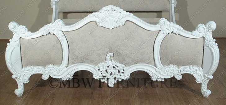White French Upholstered Rococo Bed