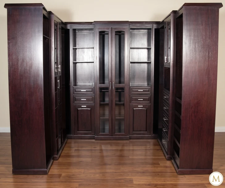 10.5ft Dark Mahogany/Cherry Walk In Closet System