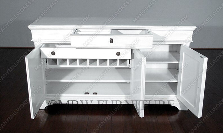 6ft Distressed White Buffet Sideboard Server