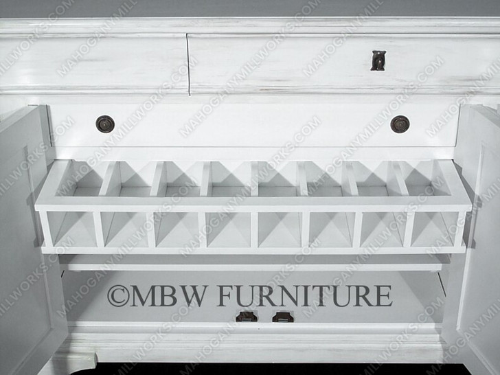 6ft Distressed White Buffet Sideboard Server