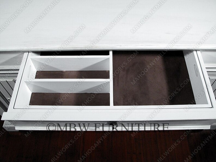 6ft Distressed White Buffet Sideboard Server