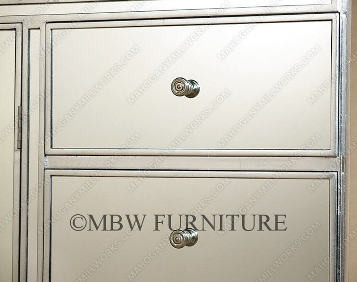 Silver Leaf Mirrored 15-Drawer Dresser
