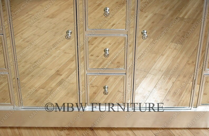 Silver Leaf Mirrored 15-Drawer Dresser