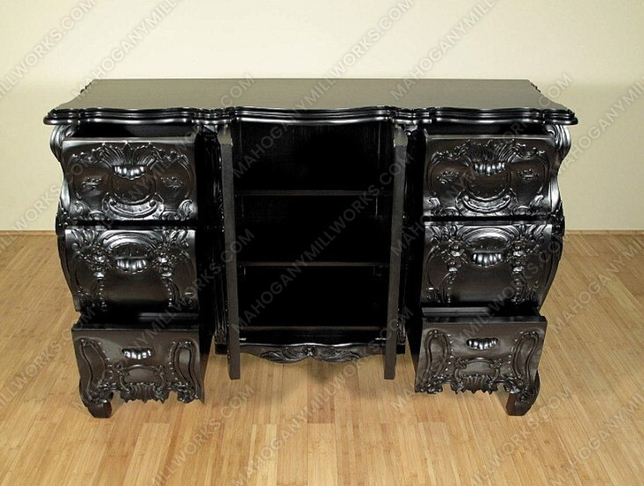 Black Rococo Carved Dresser