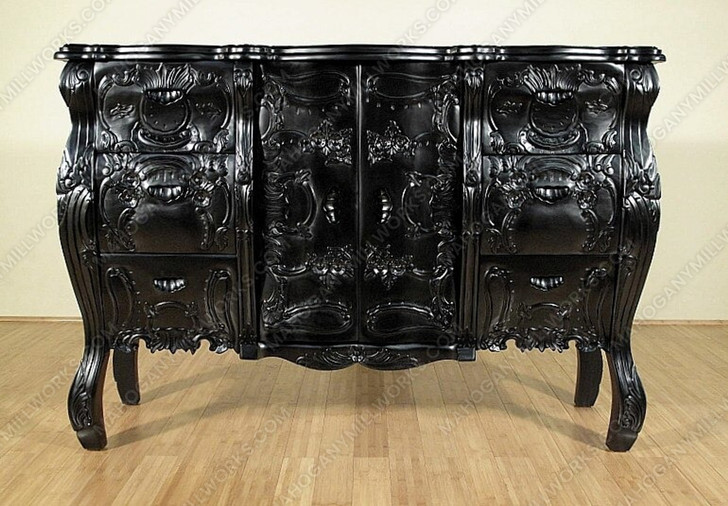 Black Rococo Carved Dresser
