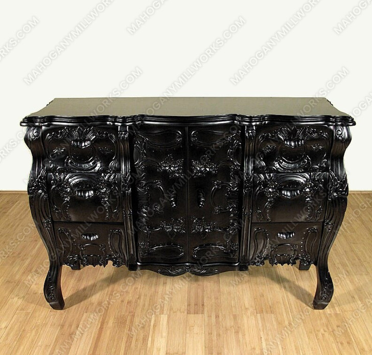 Black Rococo Carved Dresser