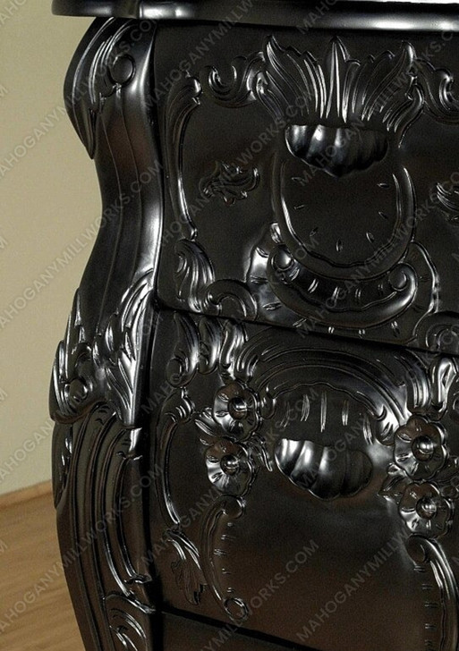 Black Rococo Carved Dresser