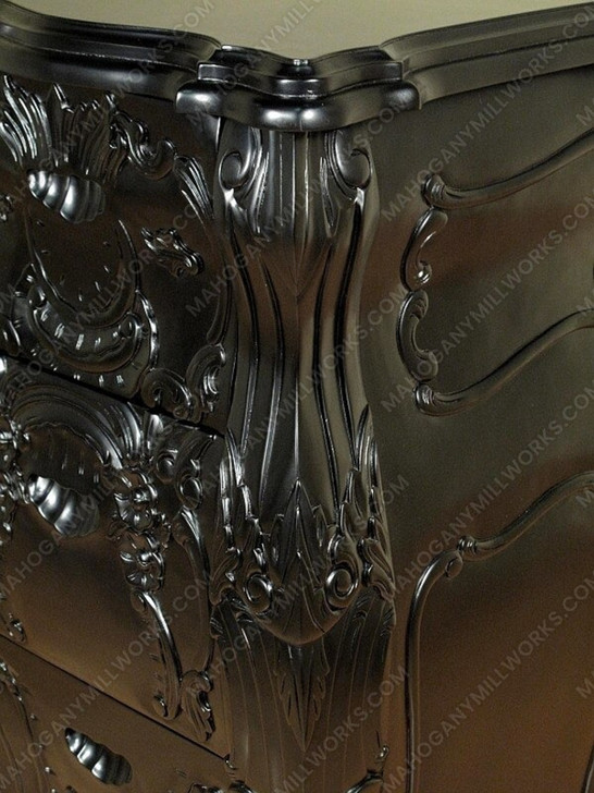 Black Rococo Carved Dresser