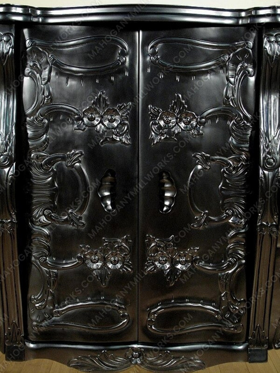 Black Rococo Carved Dresser