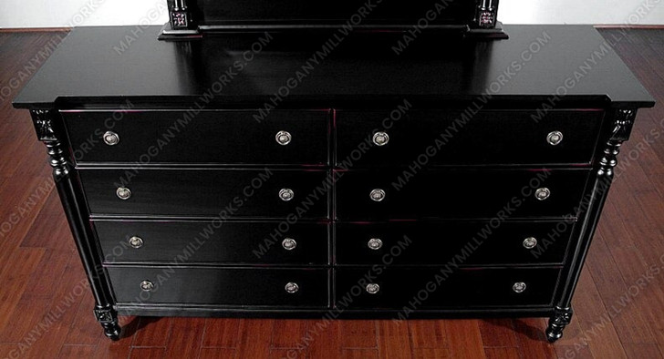 Distressed Black 8 Drawer Dresser Chest w/ Mirror