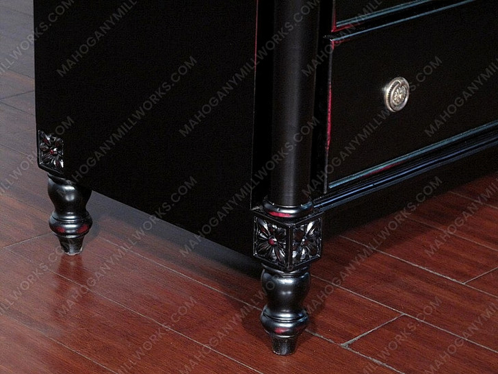 Distressed Black 8 Drawer Dresser w/ Mirror