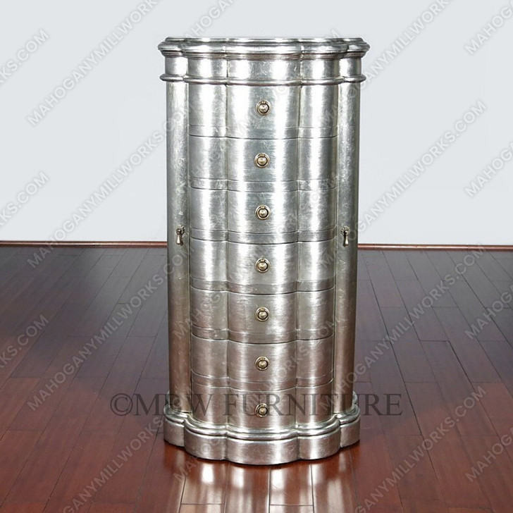 Silver Leaf 7-Drawer Jewelry Chest / Armoire