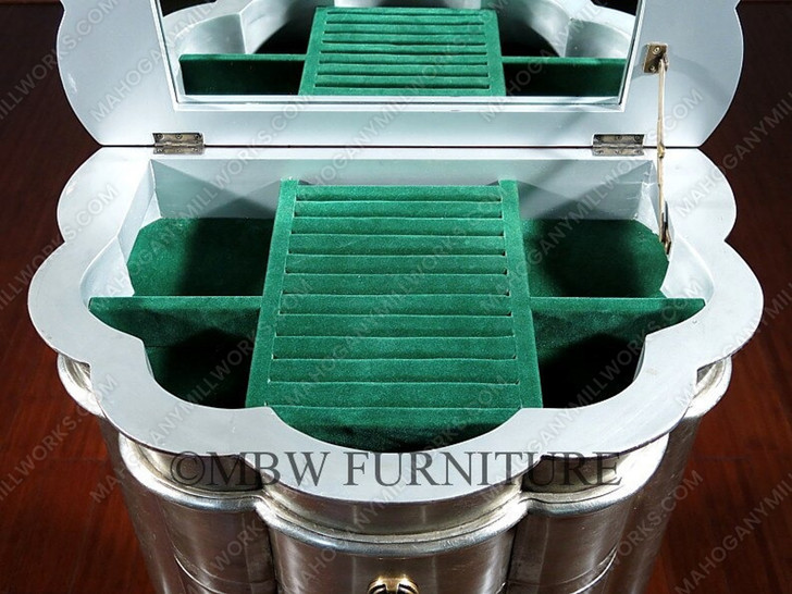 Silver Leaf 7-Drawer Jewelry Chest / Armoire