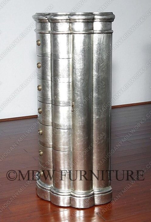 Silver Leaf 7-Drawer Jewelry Chest / Armoire