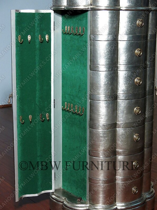 Silver Leaf 7-Drawer Jewelry Chest / Armoire