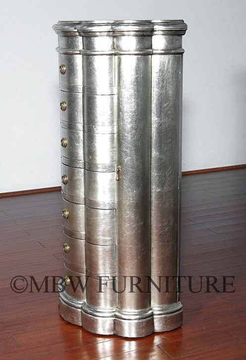 Silver Leaf 7-Drawer Jewelry Chest / Armoire