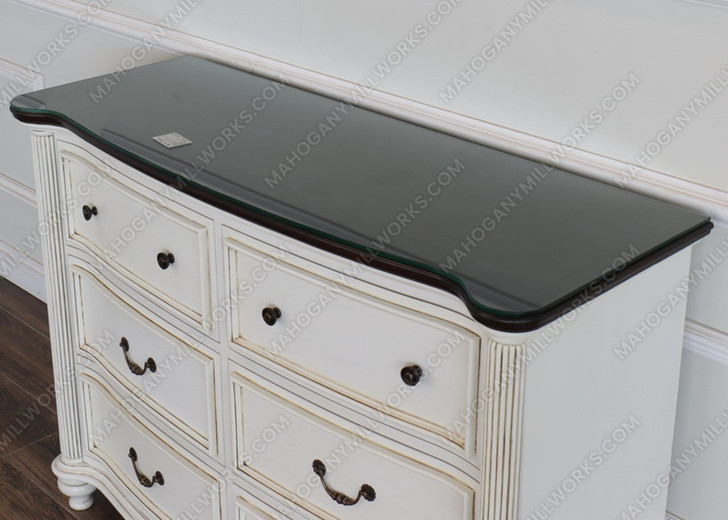Custom Mahogany Painted White marble top Chest Dresser