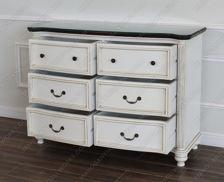 Custom Mahogany Painted White marble top Chest Dresser