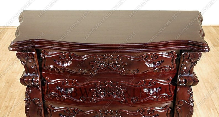 Dark Mahogany French Rococo 6-Drawer Chest